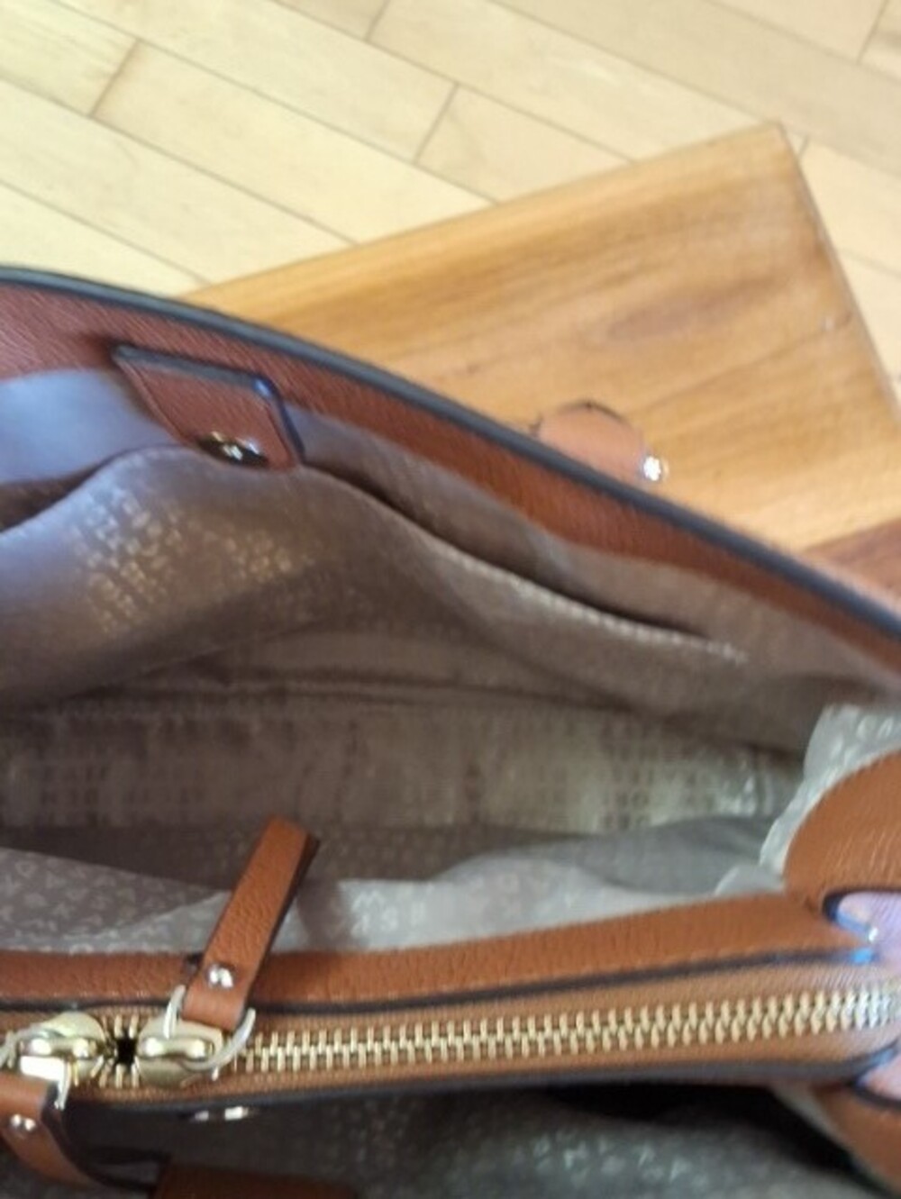 kate spade tan leather satchel with detachable strap - Picture 7 of 9